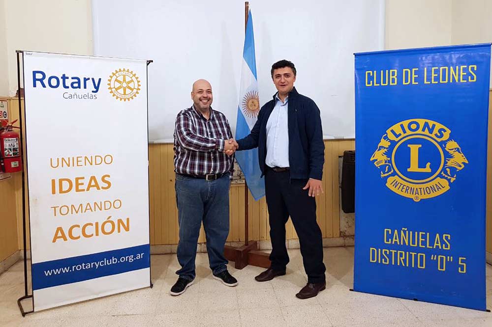 Kuri y Alejandro Cid Menna promoviendo el diálogo entre clubes. Archivo InfoCañuelas.
