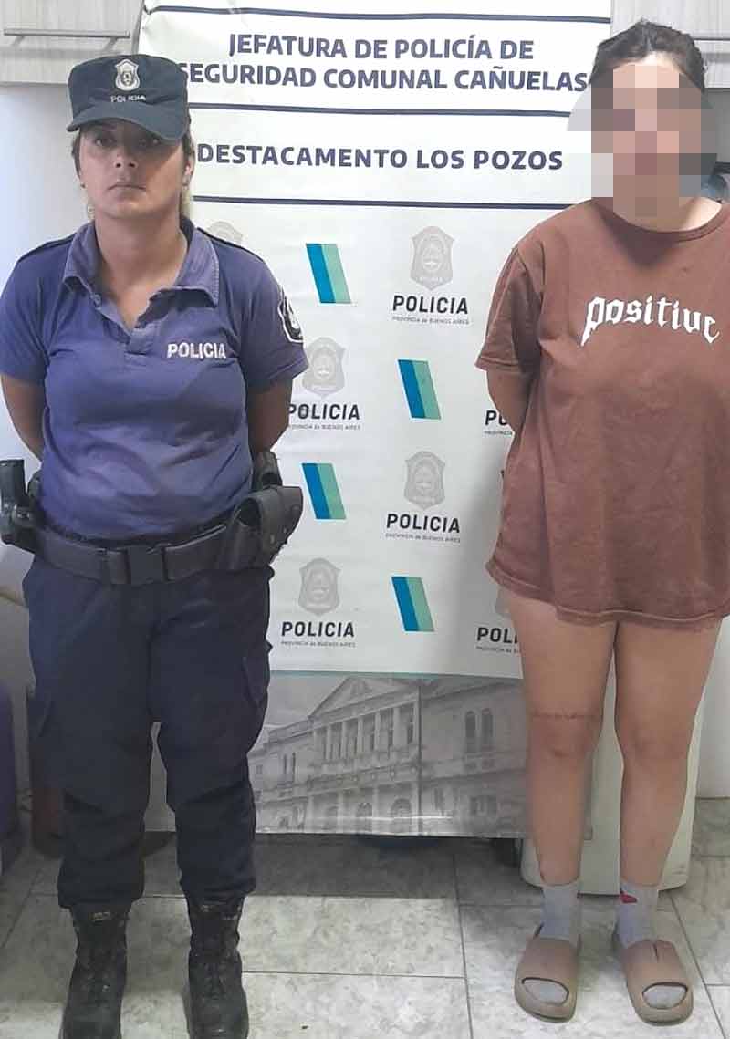La mujer detenida en el Destacamento Los Pozos.