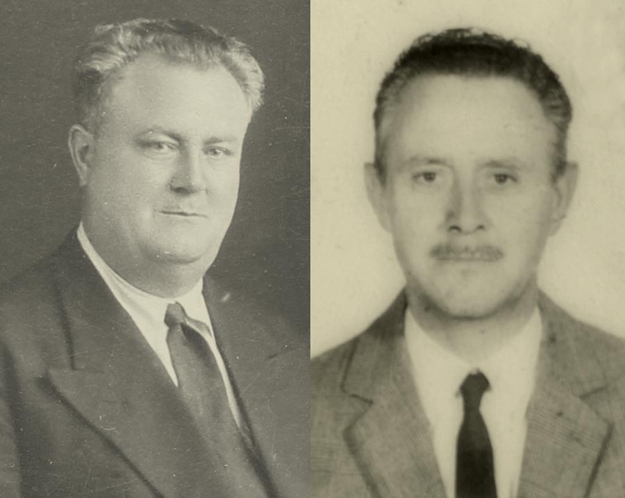 Giuseppe Giatti, iniciador del cine en Cañuelas, y su hijo Oraldo. Archivo Oraldo Giatti.