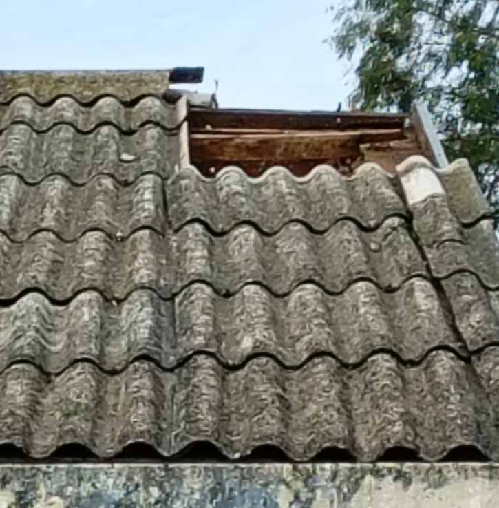 El techo de la Escuela 13, sobre el camino a Uribelarrea.