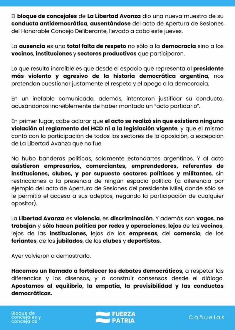 La Libertad Avanza y Fuerza Patria se sacaron chispas con un cruce de comunicados.