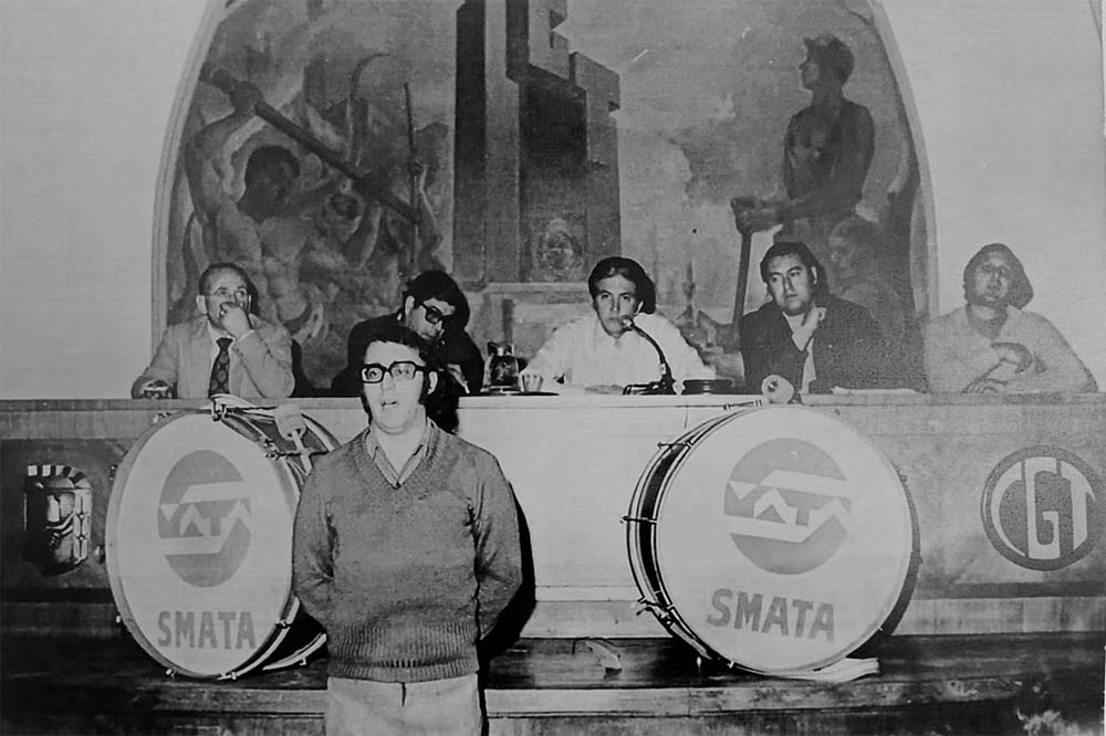Marelli expone ante la CGT. Archivo familiar.